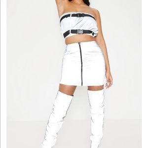 ⭐️ 4/$10 Reflective zip up mini skirt